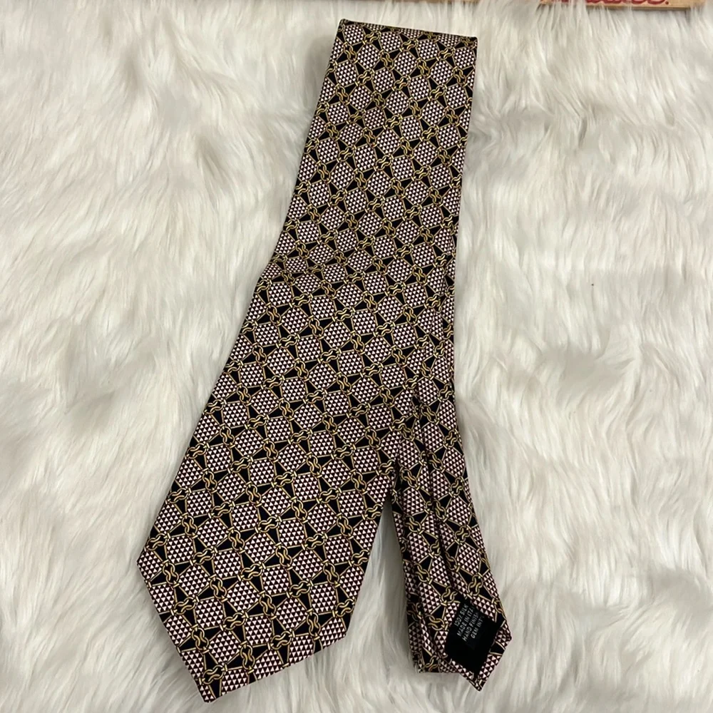 Vintage Paolo Gucci Silk Classic Blue Red White Gold Tie